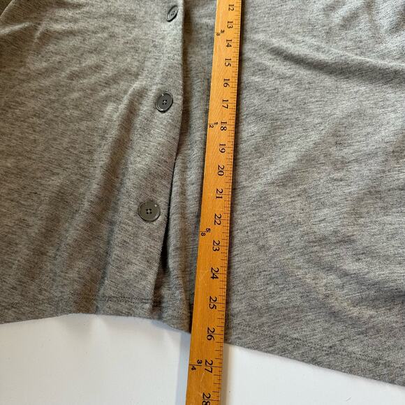 Talbots Sweater Womens Medium Gray Button Front Cardigan Wool Blend Lagenlook - Picture 10 of 12